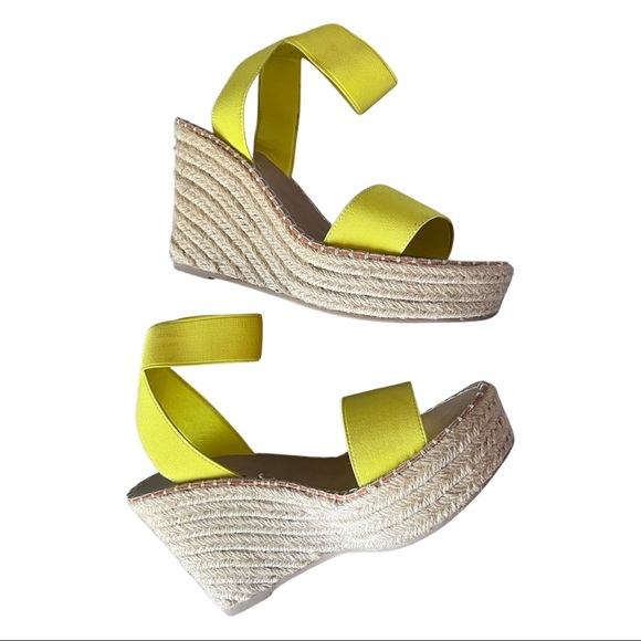 Tata Yellow Espadrille Wedge Sandals - Picture 4 of 6